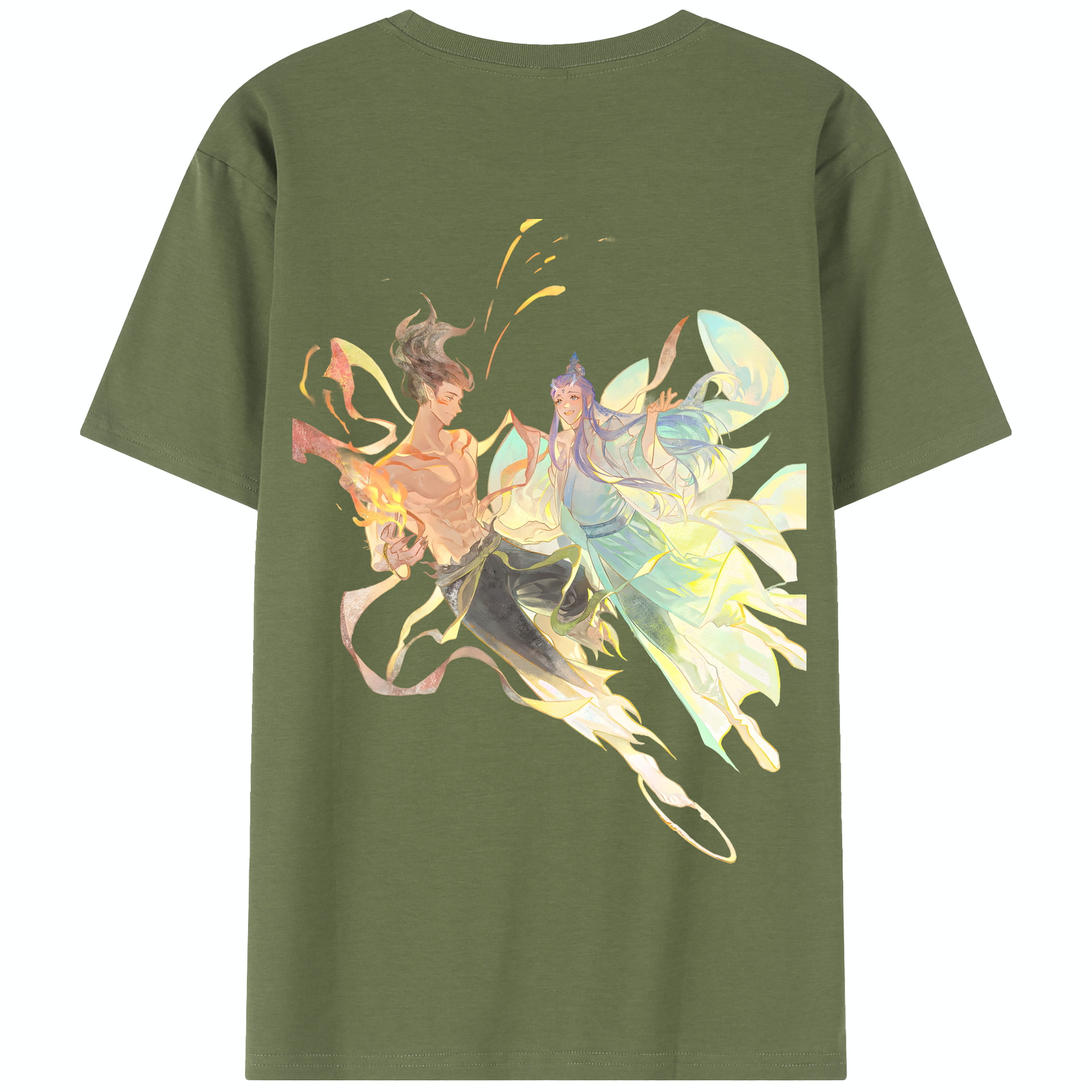 （画像用） Ne Zha 2 ナタ 魔童の大暴れ 綿100％半袖Tシャツ（背面プリント）
